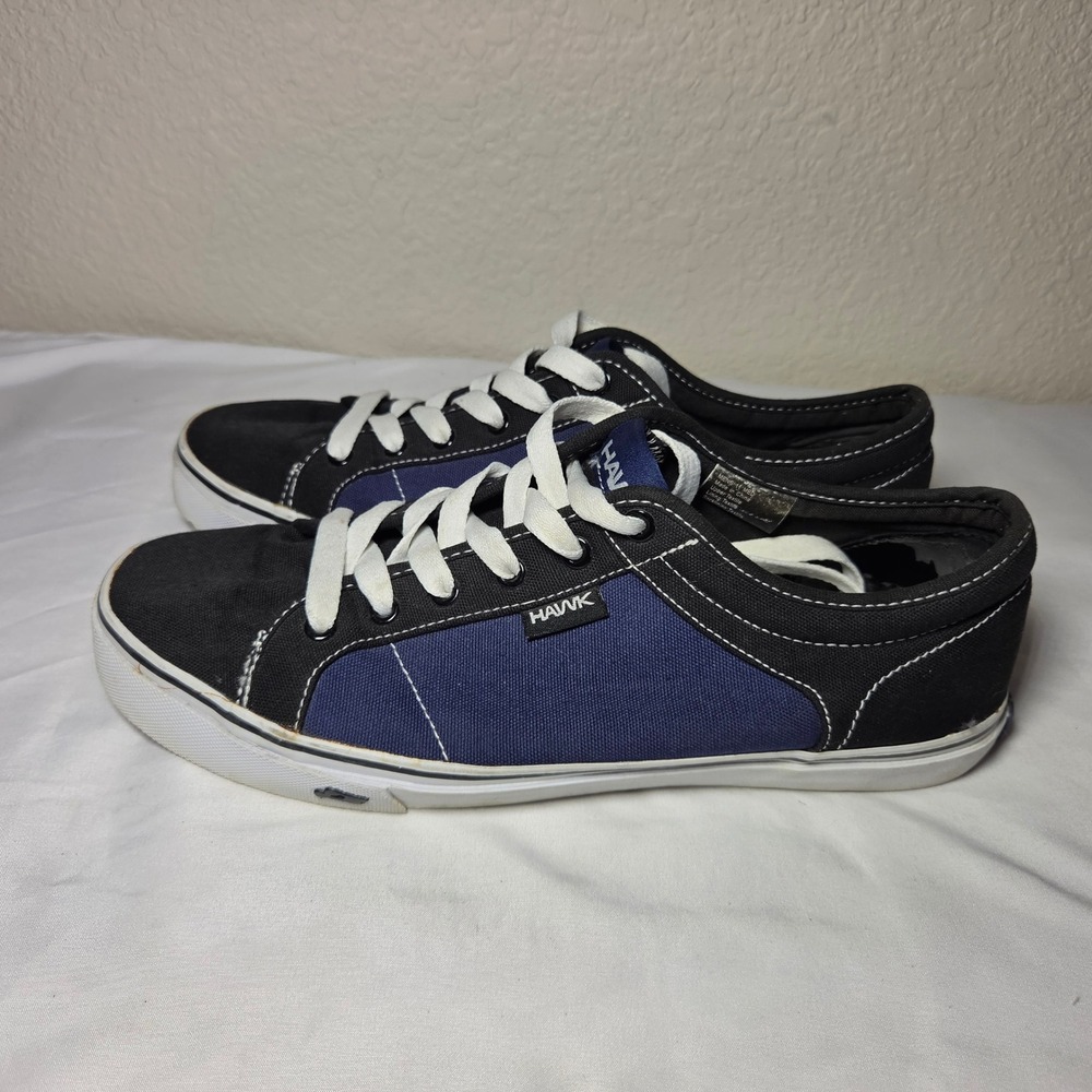 Tony Hawk Mens Canvas Skate Shoes Low Top Black Navy Blue Sneakers S1800